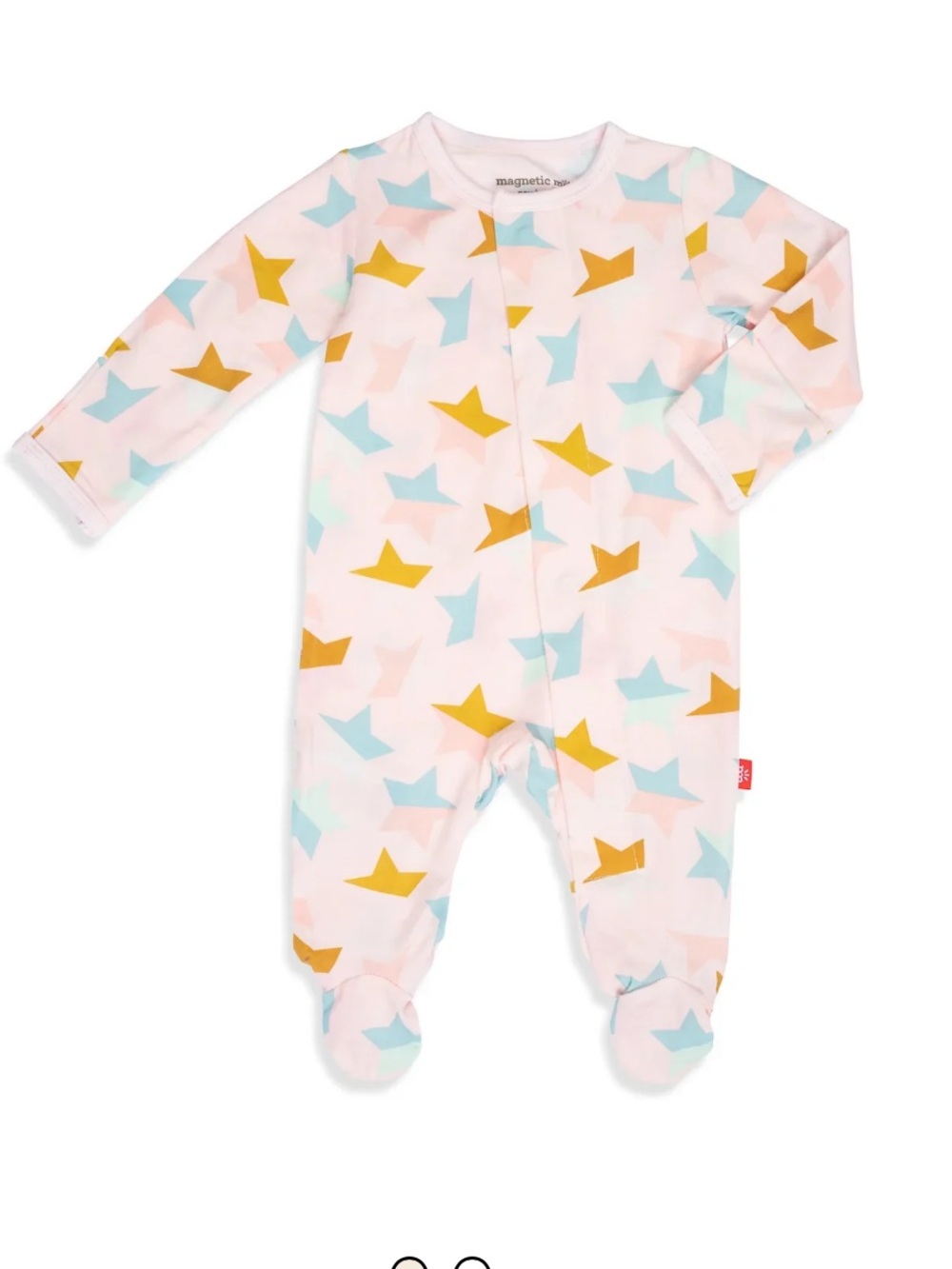 Magnetic Me Pink and Gold Star Struck Footie 3-6 Month Sleeper Modal